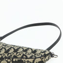Christian Dior Trotter Canvas Saddle Accessory Pouch Black Silver Auth 178581A-8