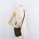 FENDI Zucca Canvas Shoulder Bag Black Brown Auth 178582-22