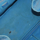 PRADA Canapa MM Hand Bag Canvas Light Blue Gold Auth 178585-16