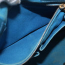 PRADA Canapa MM Hand Bag Canvas Light Blue Gold Auth 178585-22