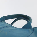 PRADA Canapa MM Hand Bag Canvas Light Blue Gold Auth 178585-8