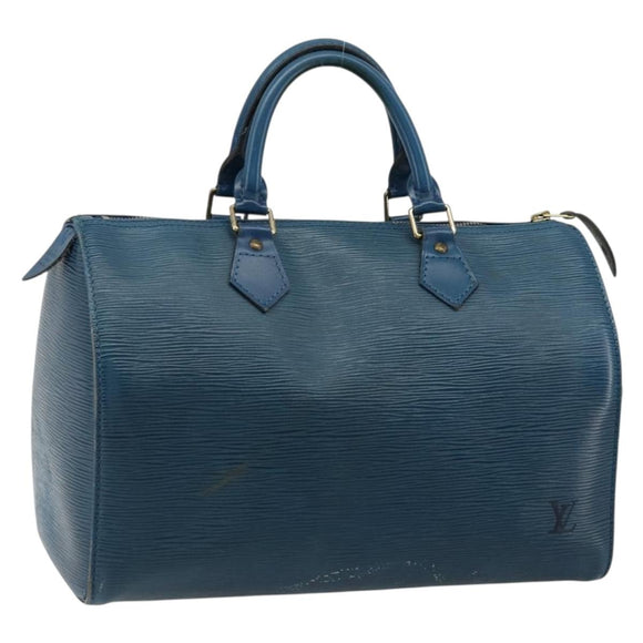 LOUIS VUITTON Epi Speedy 30 Hand Bag Toledo Blue M43005 LV Auth 178586