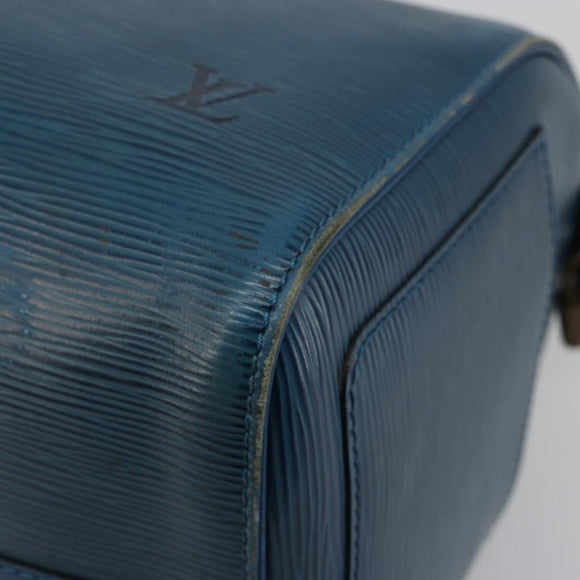 LOUIS VUITTON Epi Speedy 30 Hand Bag Toledo Blue M43005 LV Auth 178586