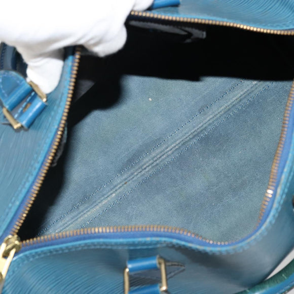 LOUIS VUITTON Epi Speedy 30 Hand Bag Toledo Blue M43005 LV Auth 178586