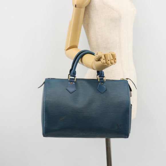 LOUIS VUITTON Epi Speedy 30 Hand Bag Toledo Blue M43005 LV Auth 178586