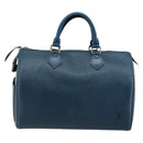 LOUIS VUITTON Epi Speedy 30 Hand Bag Toledo Blue M43005 LV Auth 178586-2