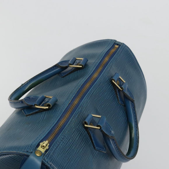 LOUIS VUITTON Epi Speedy 30 Hand Bag Toledo Blue M43005 LV Auth 178586