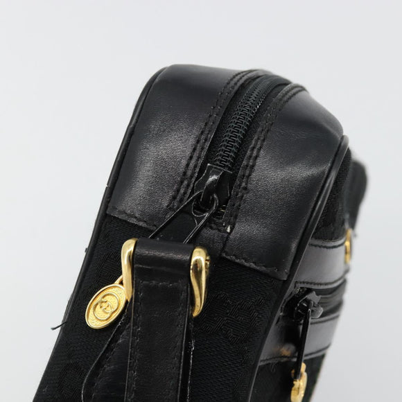 GUCCI GG Canvas Web Sherry Line Umhängetasche Schwarz Rot Grün Auth 178590A