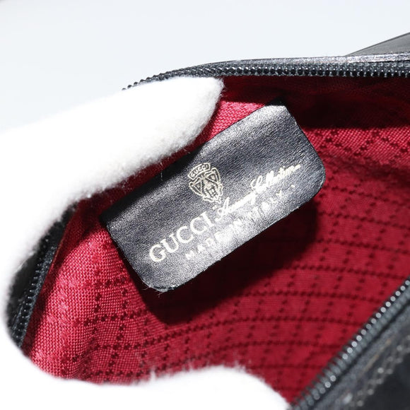 GUCCI GG Canvas Web Sherry Line Umhängetasche Schwarz Rot Grün Auth 178590A