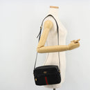 GUCCI GG Canvas Web Sherry Line Umhängetasche Schwarz Rot Grün Auth 178590A-23