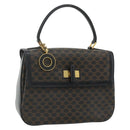 CELINE Macadam Canvas Hand Bag PVC Leather Black Gold Auth 178597A-1