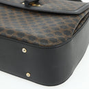 CELINE Macadam Canvas Hand Bag PVC Leather Black Gold Auth 178597A-10