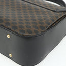 CELINE Macadam Canvas Hand Bag PVC Leather Black Gold Auth 178597A-12