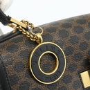 CELINE Macadam Canvas Hand Bag PVC Leather Black Gold Auth 178597A-14