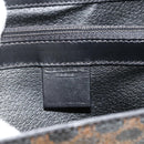 CELINE Macadam Canvas Hand Bag PVC Leather Black Gold Auth 178597A-15