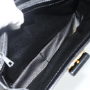 CELINE Macadam Canvas Hand Bag PVC Leather Black Gold Auth 178597A-16