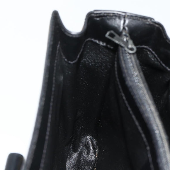CELINE Macadam Canvas Hand Bag PVC Leather Black Gold Auth 178597A