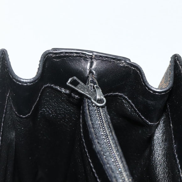 CELINE Macadam Canvas Hand Bag PVC Leather Black Gold Auth 178597A