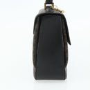 CELINE Macadam Canvas Hand Bag PVC Leather Black Gold Auth 178597A-5