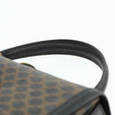 CELINE Macadam Canvas Hand Bag PVC Leather Black Gold Auth 178597A-8