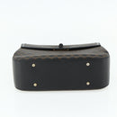 CELINE Macadam Canvas Hand Bag PVC Leather Black Gold Auth 178597A-9