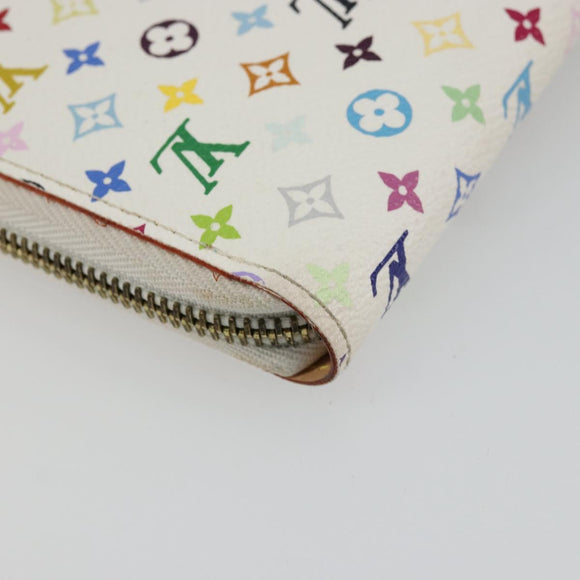 LOUIS VUITTON Monogram Multicolor Zippy Geldbörse Weiß M60241 LV Auth 178601A