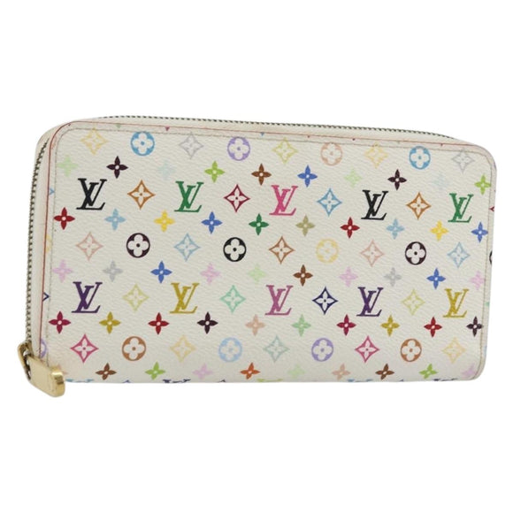 LOUIS VUITTON Monogram Multicolor Zippy Geldbörse Weiß M60241 LV Auth 178601A