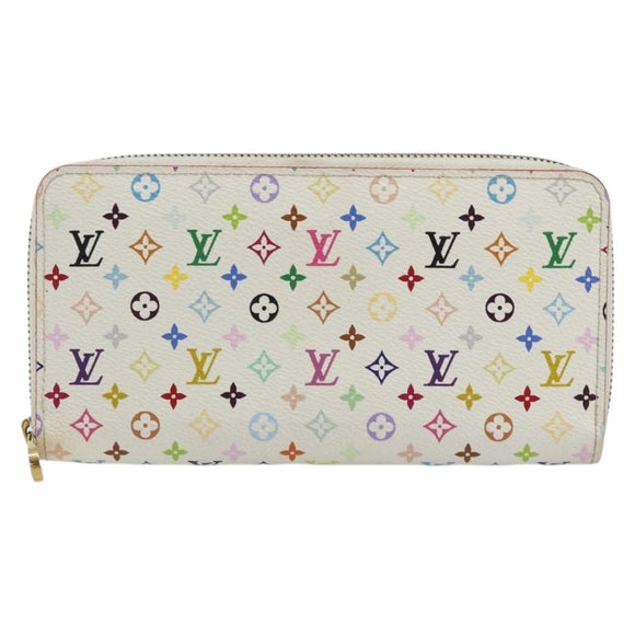 LOUIS VUITTON Monogram Multicolor Zippy Wallet White M60241 LV Auth 178601A