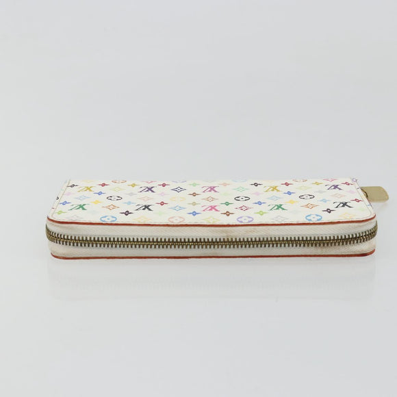 LOUIS VUITTON Monogram Multicolor Zippy Geldbörse Weiß M60241 LV Auth 178601A