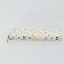 LOUIS VUITTON Monogram Multicolor Zippy Wallet White M60241 LV Auth 178601A-6