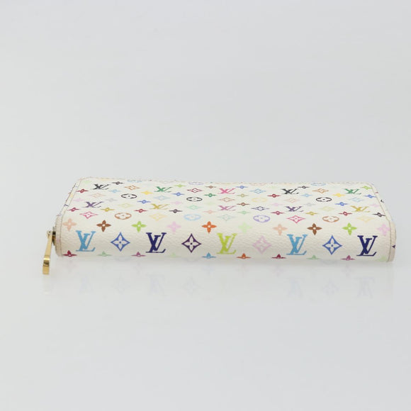 LOUIS VUITTON Monogram Multicolor Zippy Geldbörse Weiß M60241 LV Auth 178601A