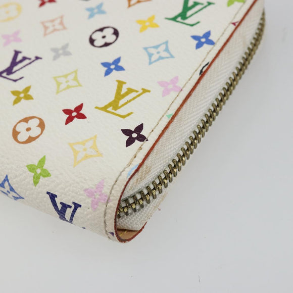 LOUIS VUITTON Monogram Multicolor Zippy Geldbörse Weiß M60241 LV Auth 178601A