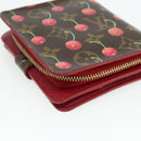 LOUIS VUITTON Monogram Cherry Compact Zip Bifold Portemonnee M95005 LV Auth 178602A-16