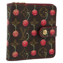 LOUIS VUITTON Monogram Cherry Compact Zip Bifold Portemonnee M95005 LV Auth 178602A-1