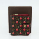 LOUIS VUITTON Monogram Cherry Compact Zip Bifold Portemonnee M95005 LV Auth 178602A-12