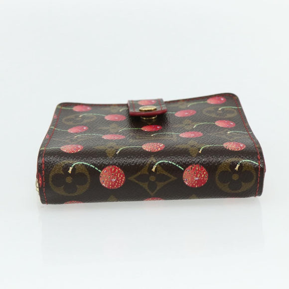 LOUIS VUITTON Monogram Cherry Compact Zip Bifold Portemonnee M95005 LV Auth 178602A
