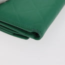PRADA Wallet Leather Gold Green Auth 178603V-15