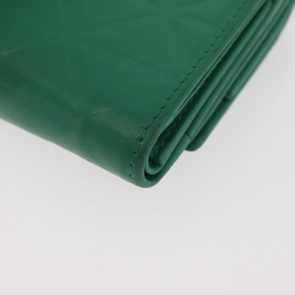 PRADA Wallet Leather Gold Green Auth 178603V