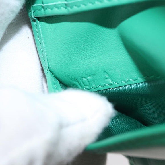 PRADA Wallet Leather Gold Green Auth 178603V