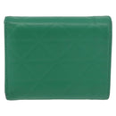 PRADA Wallet Leather Gold Green Auth 178603V-2