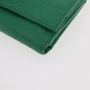 PRADA Wallet Leather Gold Green Auth 178603V-14