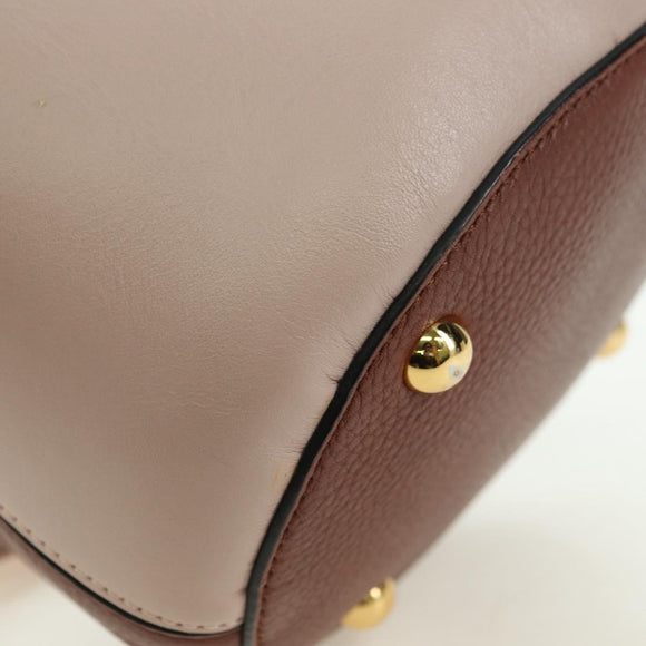 MARNI Panniers Handtasche Leder 2way Beige Gold Auth 178605V