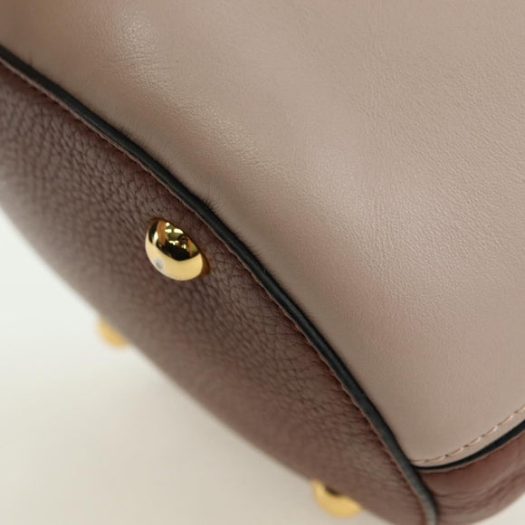 MARNI Panniers Handtasche Leder 2way Beige Gold Auth 178605V