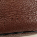 MARNI Panniers Handtasche Leder 2way Beige Gold Auth 178605V-18