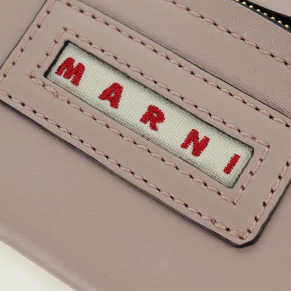 MARNI Panniers Handtasche Leder 2way Beige Gold Auth 178605V