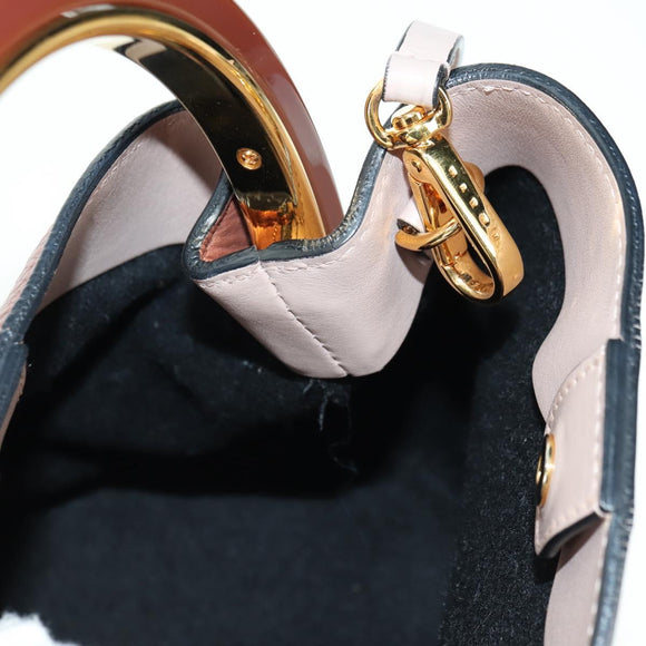 MARNI Panniers Handtasche Leder 2way Beige Gold Auth 178605V