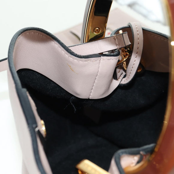 MARNI Panniers Handtasche Leder 2way Beige Gold Auth 178605V