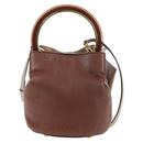 MARNI Panniers Handtasche Leder 2way Beige Gold Auth 178605V-13