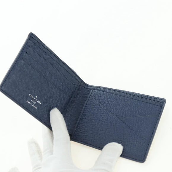 LOUIS VUITTON Watercolor Portefeuille Multi Ple Wallet Blue M80458 Auth 178607M