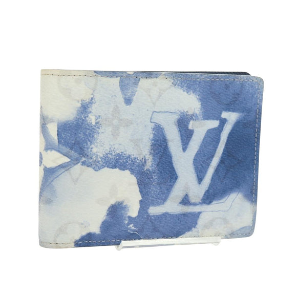 LOUIS VUITTON Watercolor Portefeuille Multi Ple Wallet Blue M80458 Auth 178607M